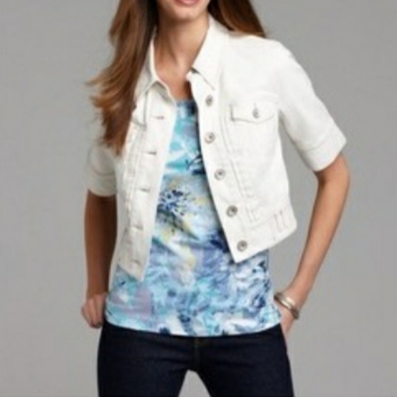 short white denim jacket